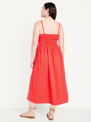 Vestido Midi Escote Corazón de Algodón