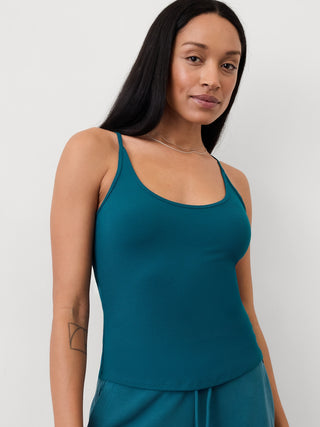 Camiseta sin mangas con tirantes finos de canalé Signature.