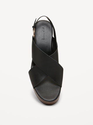 Sandalias de Cuña con Tiras Cruzadas