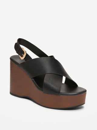 Sandalias de Cuña con Tiras Cruzadas