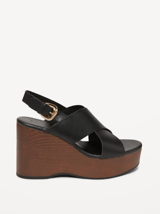 Sandalias de Cuña con Tiras Cruzadas
