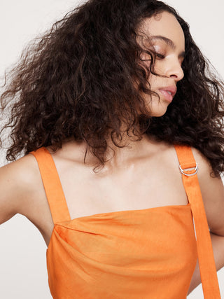 Vestido Escote Drapeado con Correas Ajustables