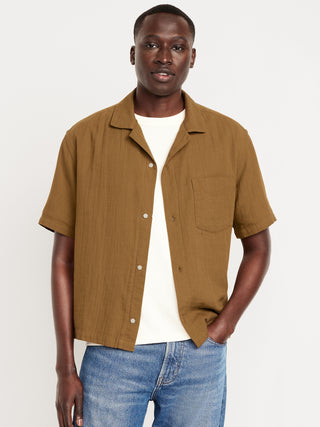 Camisa Manga Corta con Bolsillo de Algodón