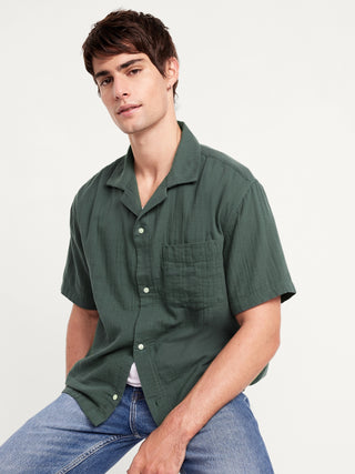 Camisa Manga Corta con Bolsillo de Algodón