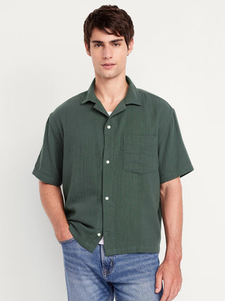 Camisa Manga Corta con Bolsillo de Algodón