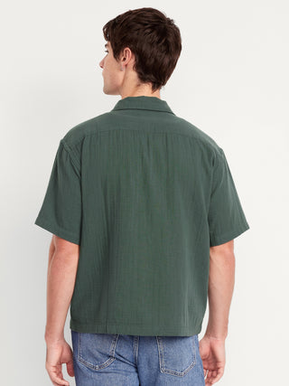 Camisa Manga Corta con Bolsillo de Algodón