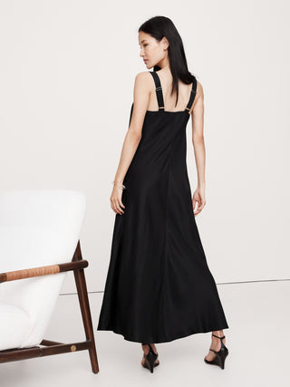 Vestido Escote Drapeado con Correas Ajustables