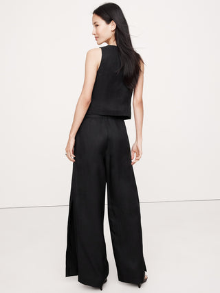 Pantalón Talle Alto con Detalle de Aberturas