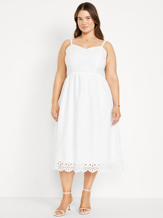 Vestido Escote V con Detalle de Ojales