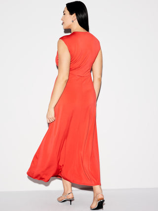 Vestido sin Mangas con Detalle Drapeado