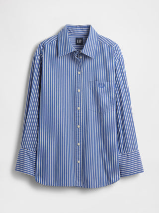 Camisa Oversize con Estampado de Rayas