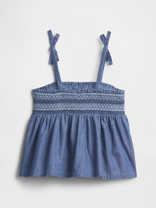 Top peplum fruncido para niños.