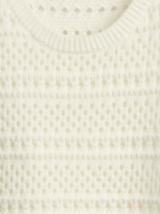 Camiseta Cuello Redondo de Crochet, Niña