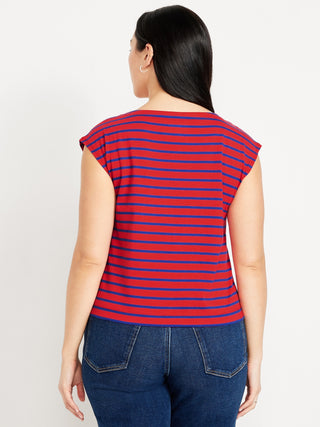 Camiseta Manga Corta con Estampado Rayas