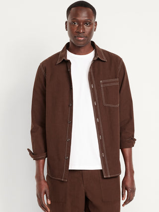 Camisa Manga Larga con Bolsillo de Algodón