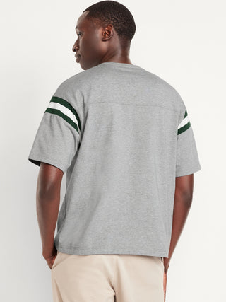 Camiseta Manga Corta con Rayas en Contraste