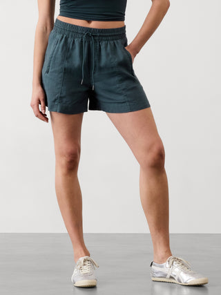 Short con Cintura Elástica de Lino