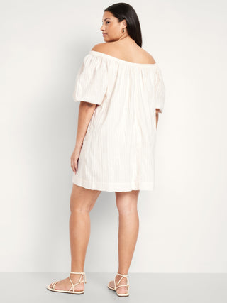 Vestido con Hombros Descubiertos de Algodón