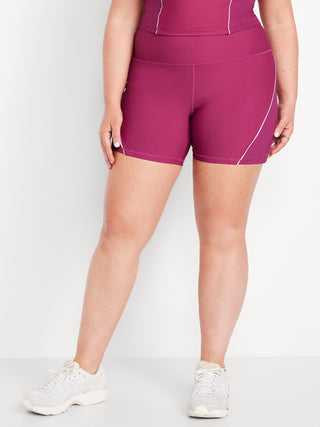 Short Deportivo Talle Alto Detalle en Contraste