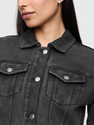 Chaqueta Denim Manga Corta con Bolsillos