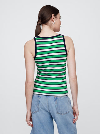 Camiseta de Tirantes con Estampado de Rayas