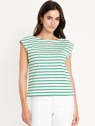 Camiseta Manga Corta con Estampado Rayas