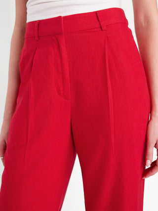 Pantalón Ancho con Cintura Elástica de Lino