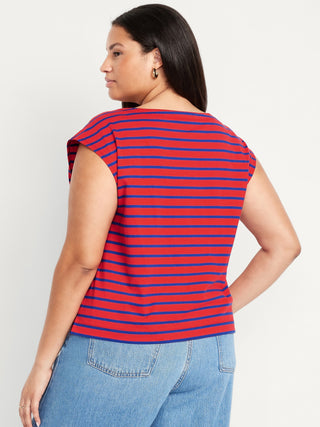Camiseta Manga Corta con Estampado Rayas