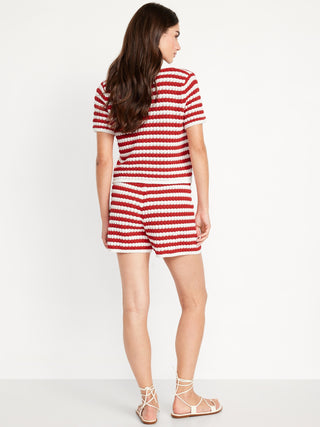 Short Talle Alto con Cintura Elástica de Crochet