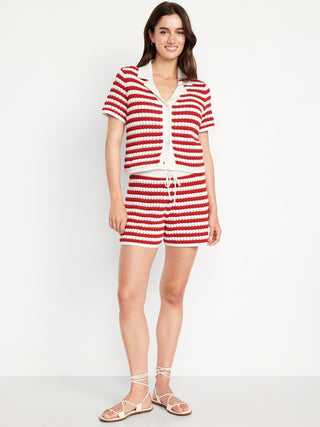 Short Talle Alto con Cintura Elástica de Crochet
