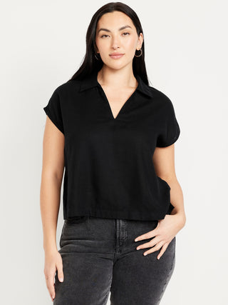 Camisa Manga Corta con Cuello V