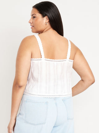 Blusa sin Mangas con Detalle de Encaje