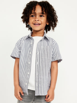 Camisa Manga Corta con Estampado de Rayas, Bebé