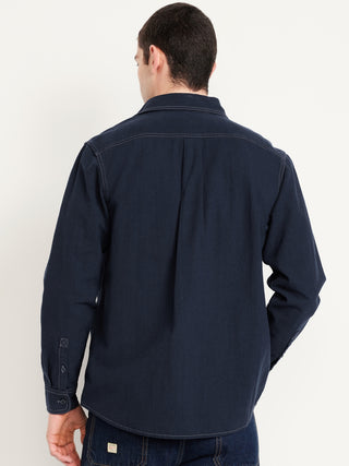 Camisa Manga Larga con Bolsillo de Algodón