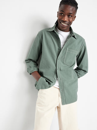 Camisa Manga Larga con Bolsillo de Algodón