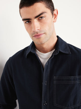 Camisa Manga Larga con Bolsillo de Algodón