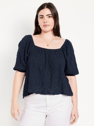 Blusa Manga Corta Detalle de Encaje