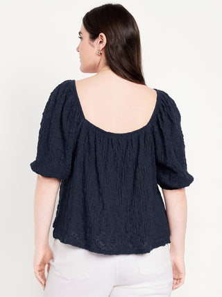 Blusa Manga Corta Detalle de Encaje