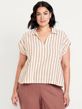 Camisa Manga Corta con Cuello V