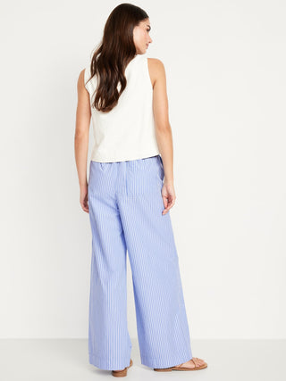 Pantalón con Cintura Elástica Estampado de Rayas