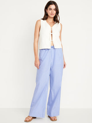 Pantalón con Cintura Elástica Estampado de Rayas