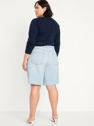 Bermuda Denim Talle Medio con Bolsillos