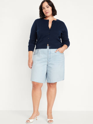 Bermuda Denim Talle Medio con Bolsillos