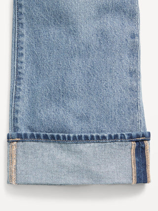 Jeans Talle Alto con Bajo Doblado, Niña