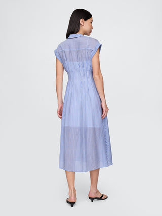 Vestido Camisero con Estampado de Rayas