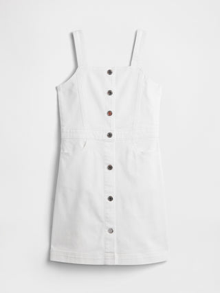 white denim pinafore dress AE Denim Pinafore Mini Dress | White