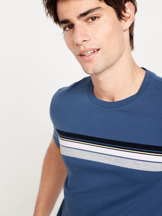 Camiseta Manga Corta con Detalle de Rayas