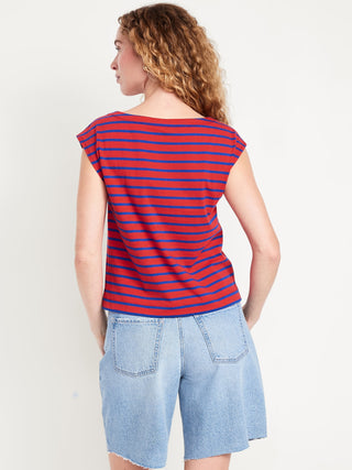 Camiseta Manga Corta con Estampado Rayas