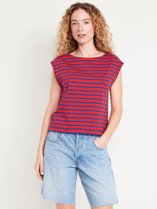 Camiseta Manga Corta con Estampado Rayas