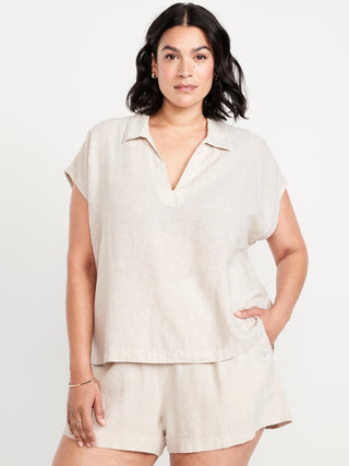 Camisa Manga Corta con Cuello V